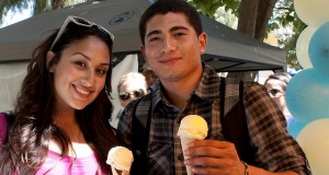 Young man and lady holding ice cream cones (photos by Elena Polanco).
