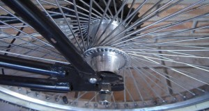 close up bike wheel spokes