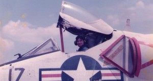 Jack Harding Sr. sits in a jet. Harding served as a Navy jet mechanic. Photo courtesy of Jack Harding Sr.
