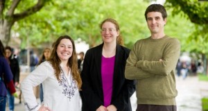 Charlotte Sunseri, Ninian Stein and Dustin Mulvaney bring new scholarship to campus (Robert Bain photo).