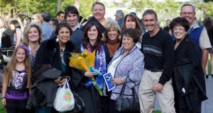 A group photo with a Communicative Disorders and Sciences grad and her family. Photo by Christina Olivas.