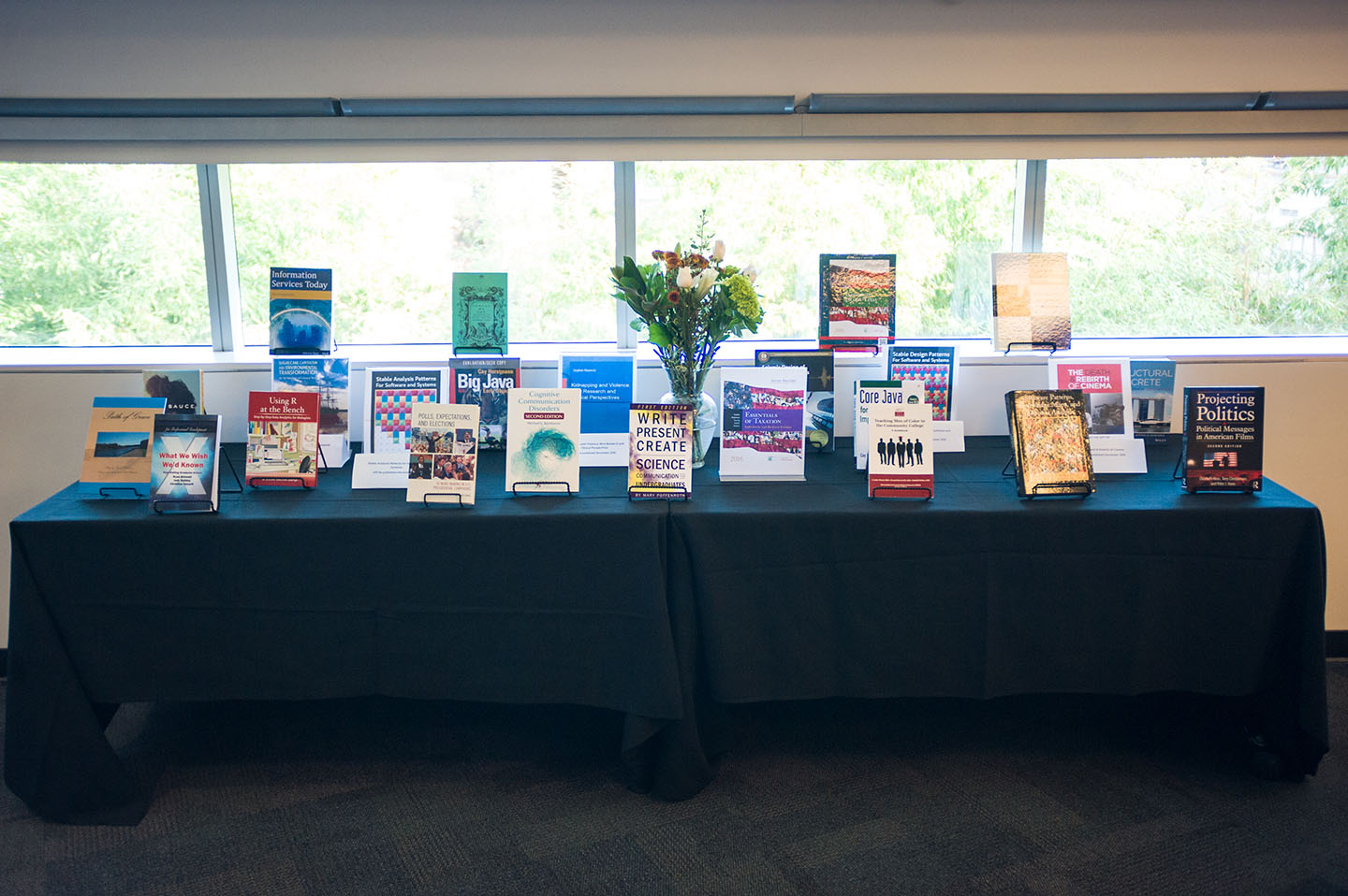 Books written or edited by SJSU faculty members were displayed at the Annual Author Awards in October.
