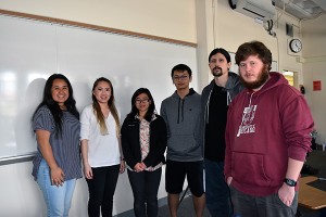 Samantha Flores, left, '17 Psychology, is an IT Services student assistant who is serving as a liaison for computer science students piloting new applications such as Cisco Spark. 
