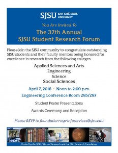 Flyer for 2016 Student Research Forum