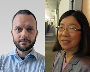 Bernd Becker, left, and Diana Wu, have been recognized for prolific research, with the most publications in their areas of expertise in the nation for the last five years.