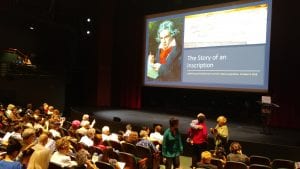 Guests gathered for a lecture and concert at the Hammer Theatre to celebrate the Ira F. Brilliant Beethoven Center's acquisition of a rare first-edition score.