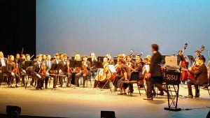 San Jose State University's Symphony prepares to play Beethoven's Seventh Symphony.
