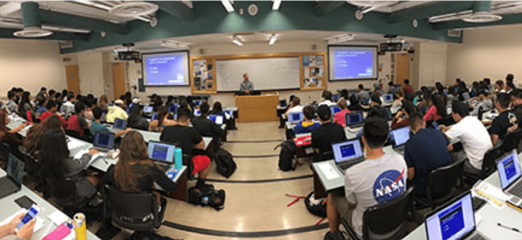 The iClicker student response system in use at SJSU.