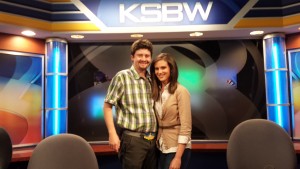 Colin Heim with reporter and evening news anchor Lauren Seaver