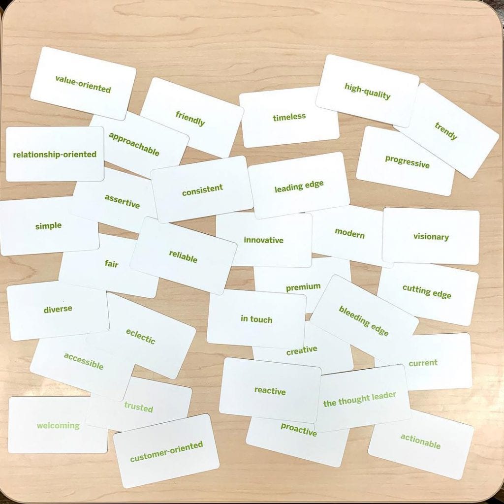 Overhead view of flash cards