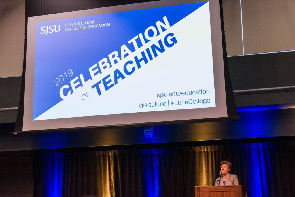 SJSU Lurie College of Education Dean Heather Lattimer Welcomes Celebration of Teaching Attendees