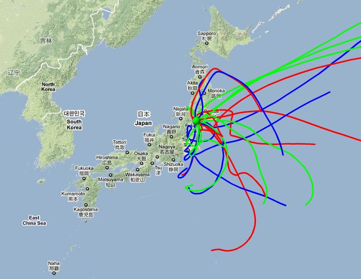 Meteorology Department Tracks Air Trajectories From Japan