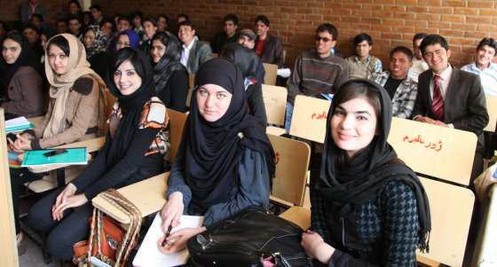 Students in class at Kabul University.