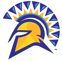SJSU Spartan Shield blue and gold in color.