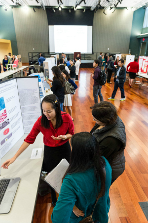 Students present their ideas at the Silicon Valley Innovation Challenge Showcase Nov. 19 in the Student Union (Robert C. Bain photo).