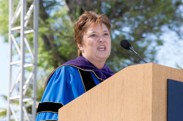 Association of American Colleges and Universities President Lynn Pasquerella lauds Papazian's commitment to education (Photo: David Schmitz).