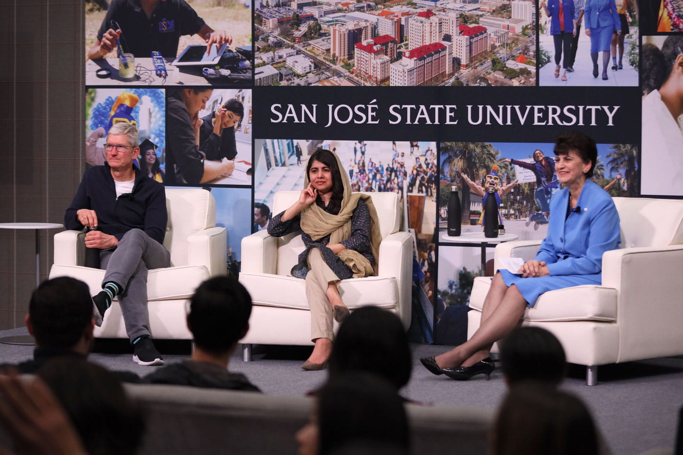 Tim Cook, Malala Yousafzai and Mary Papazian