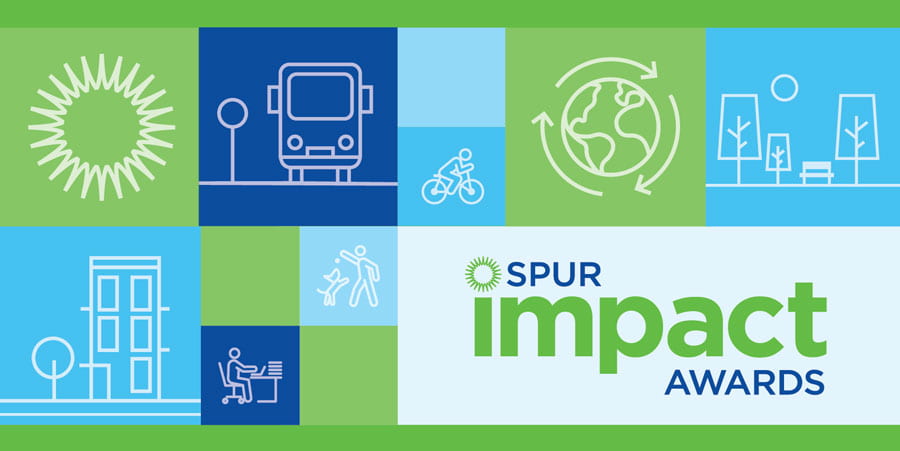 Graphic of illustrations that says SPUR impact awards.