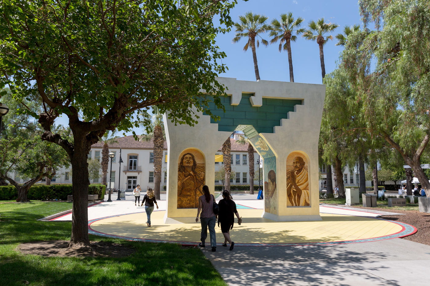 The Cesar E. Chavez Monument: Arch of Dignity, Equality and Justice on the grounds of SJSU.