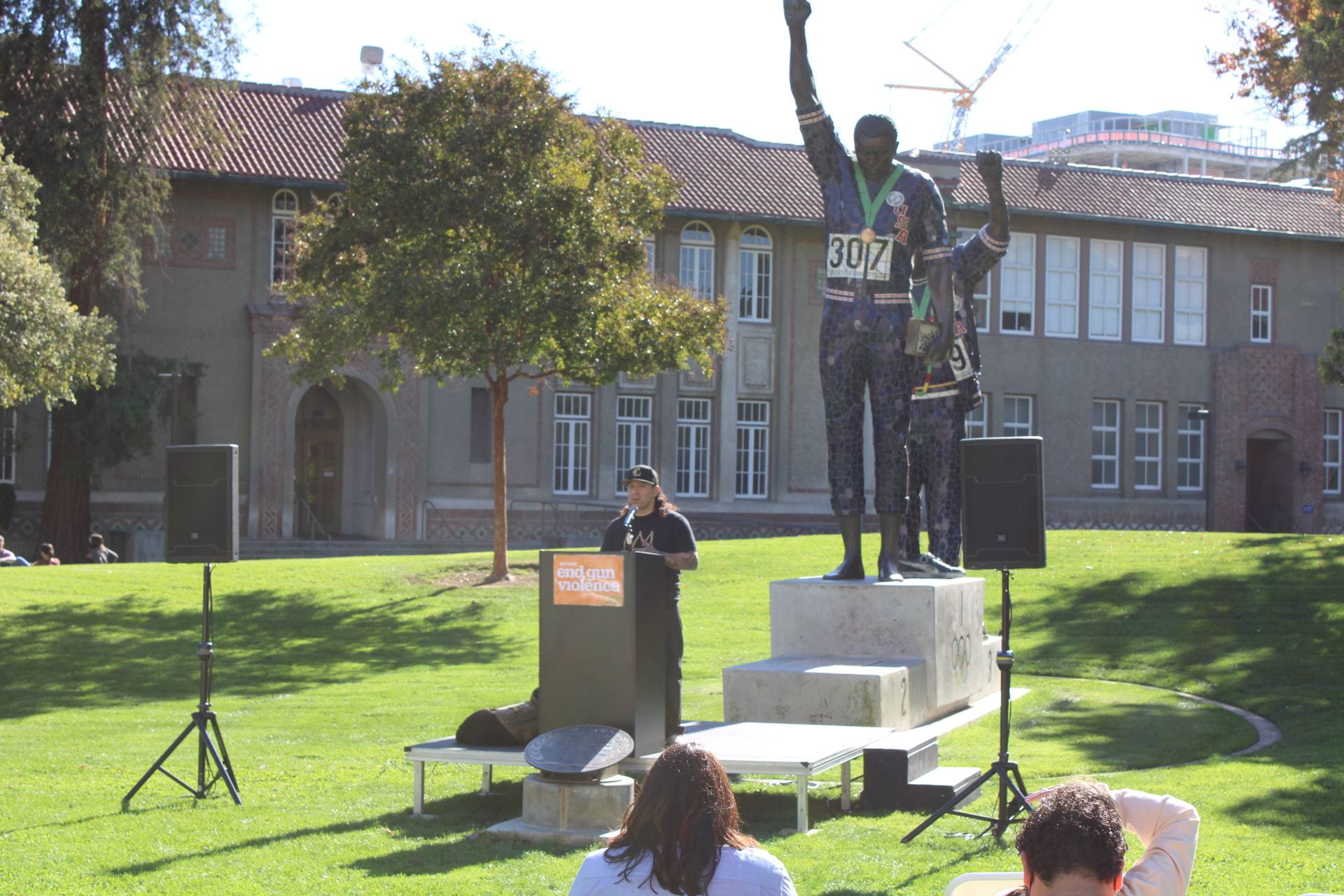Gallegos performed a poem at SJSU's Day of Action Against Gun Violence. Photo courtesy of the Center for Community Learning and Leadership.