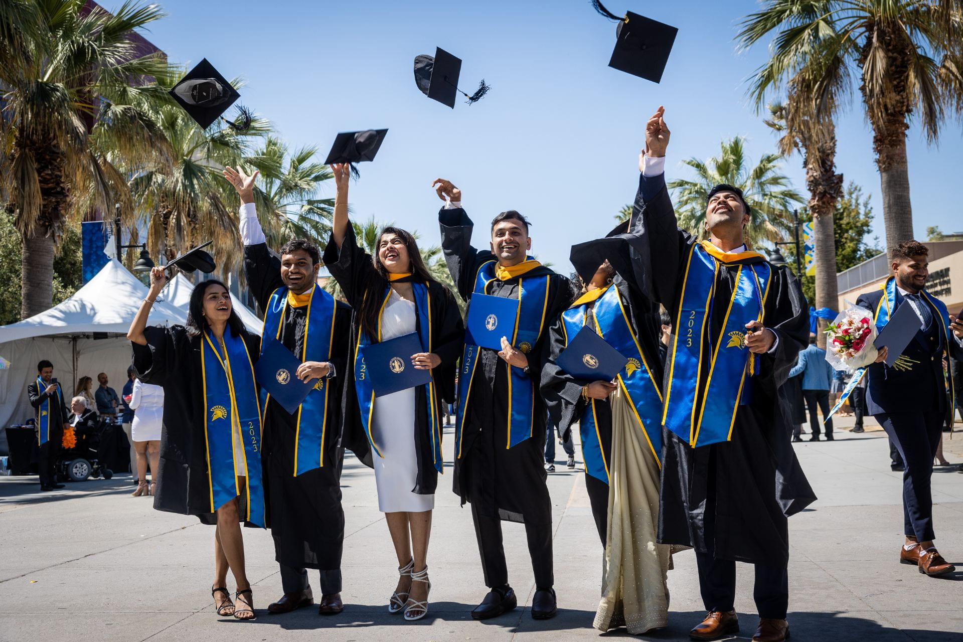 San José State President Cynthia Teniente-Matson will preside over five fall commencement ceremonies on December 18 and 19. Photo of spring 2023 commencement by Robert C. Bain.