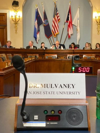 Mulvaney spoke twice in congressional hearings this fall. Photo courtesy of Dustin Mulvaney.