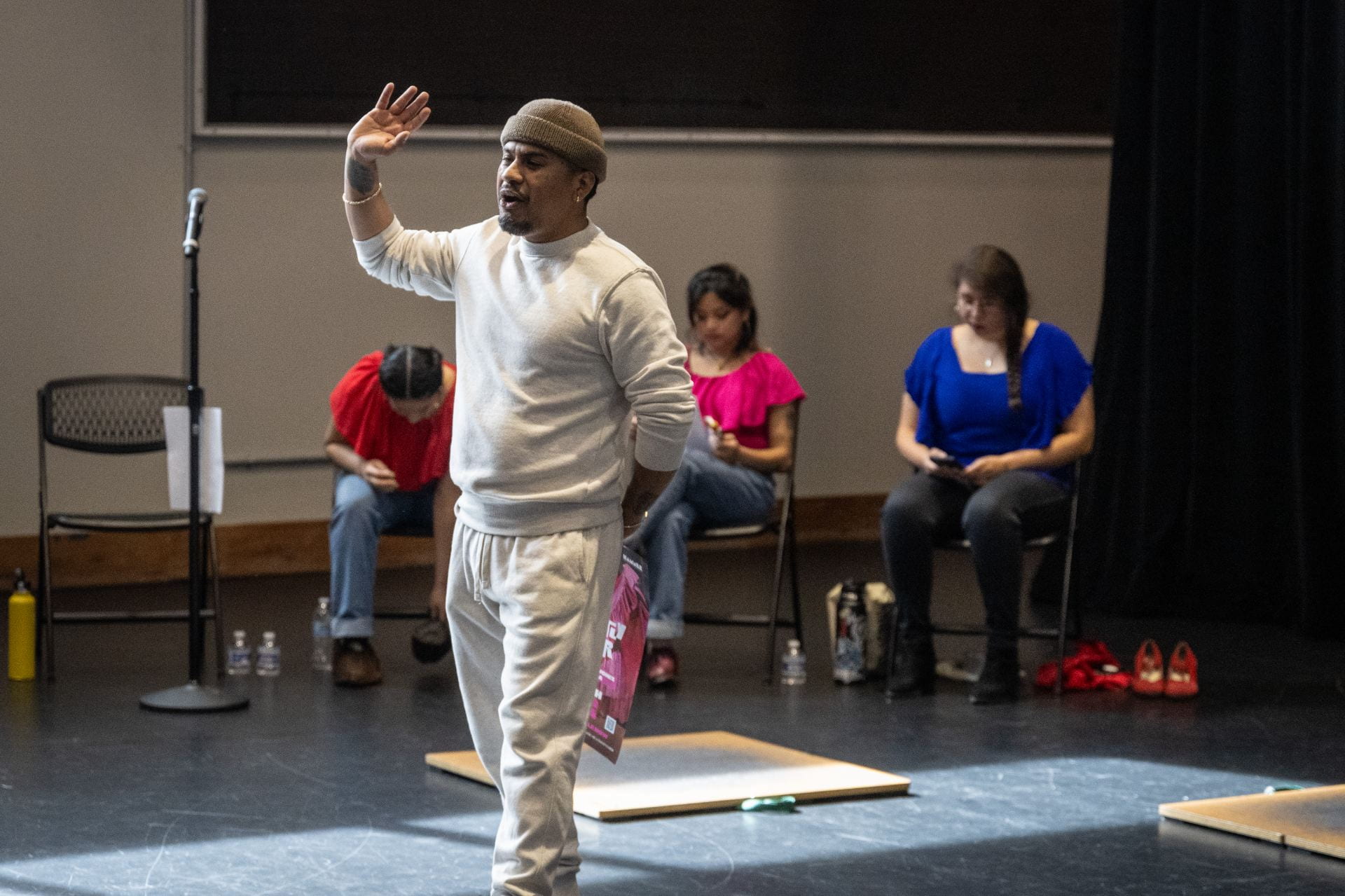 Yosimar Reyes, poet and MACLA performing artist in residence, introduced the master class at the Hammer. Photo by Robert C. Bain.