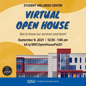 Student Wellness Center Virtual Open House flyer