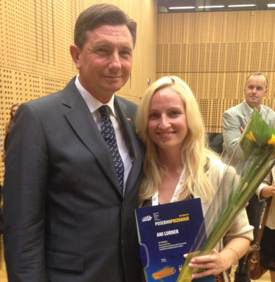 Slovenian President Borut Pahor with Ana Lukner.
