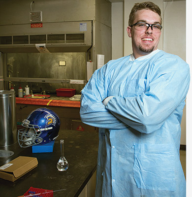 Wes Schweitzer poses in classroom lab